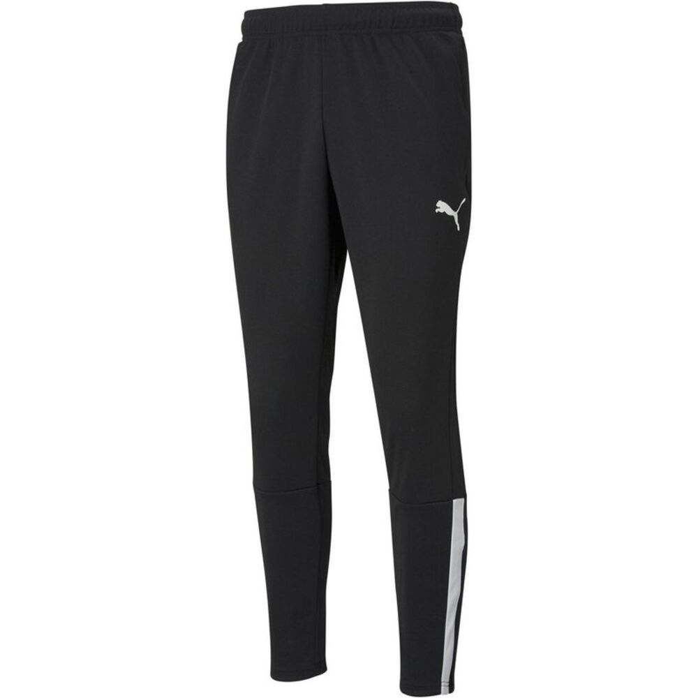 Puma Mens Team Liga Side Stripe Tapered Tracksuit Bottoms / Black/White